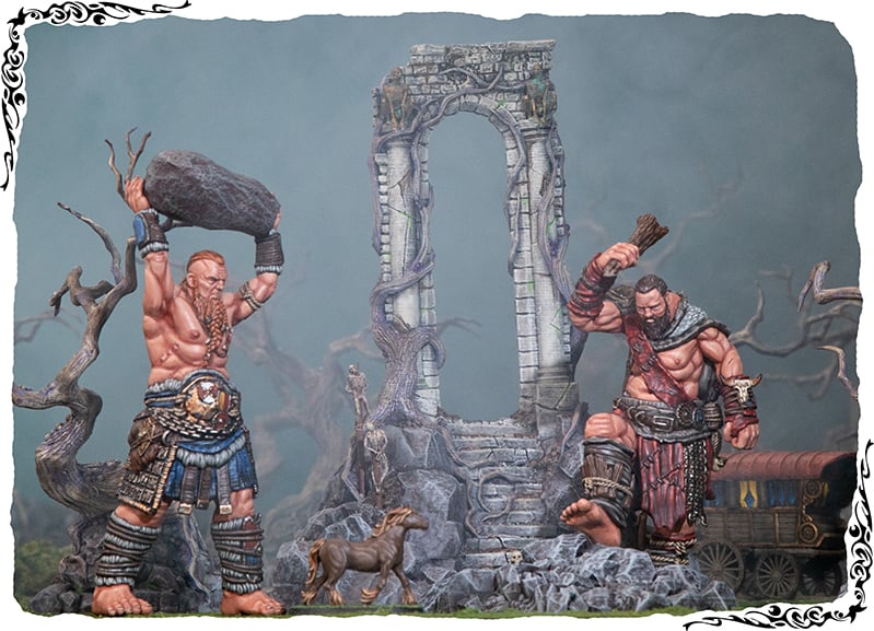 3d printed and painted giants models