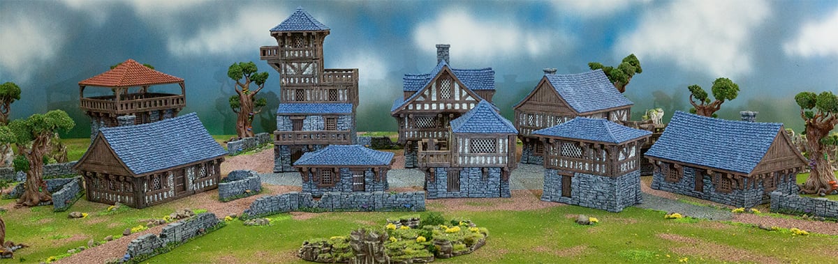 3d printed and painted Clorehaven & Goblin Grotto