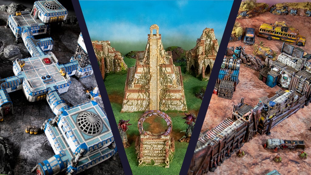 3d printed and painted sci fi Brave New Worlds terrain