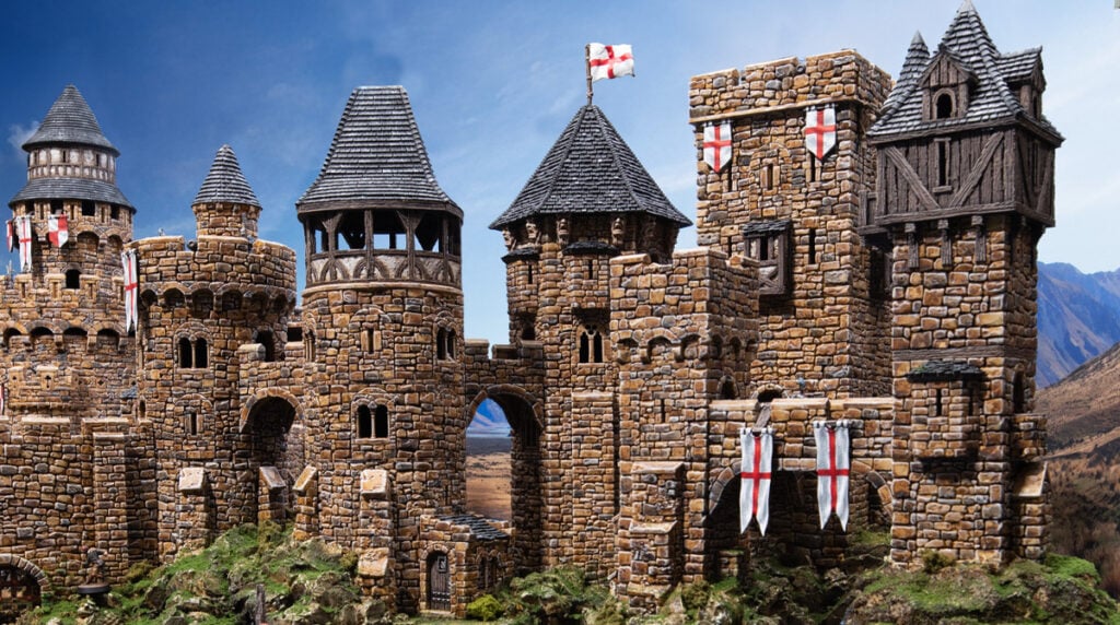 3d printed and painted castle model