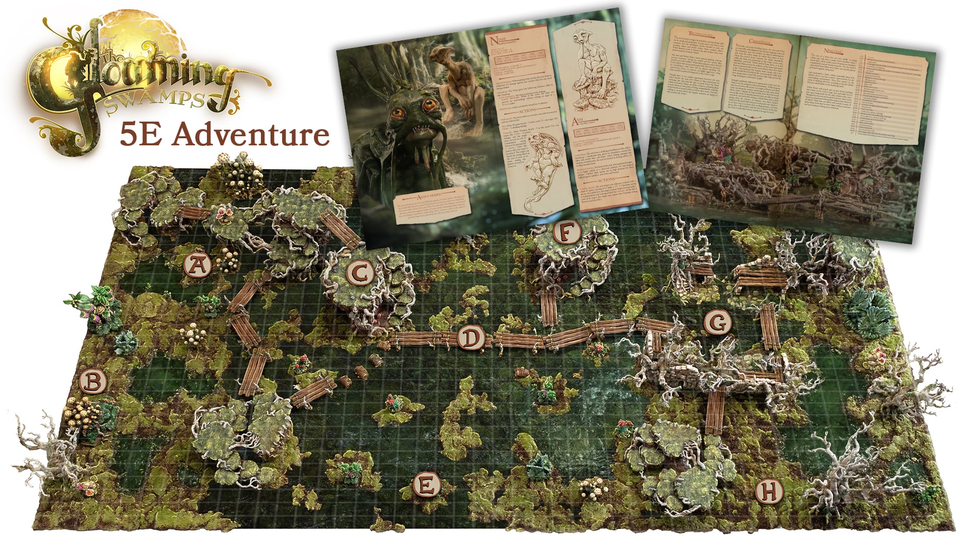 DnD adventure using the gloaming swamps models