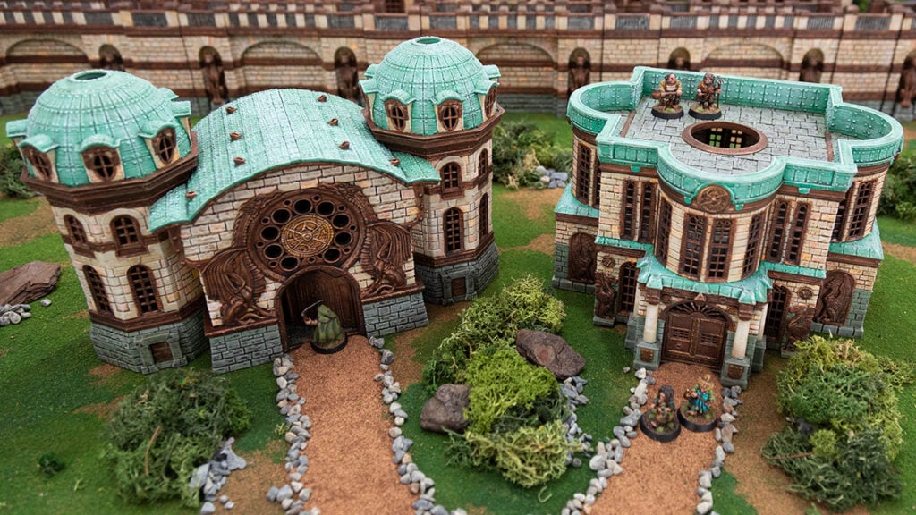 3d printed and painted halfling guildhall for dnd and wargames