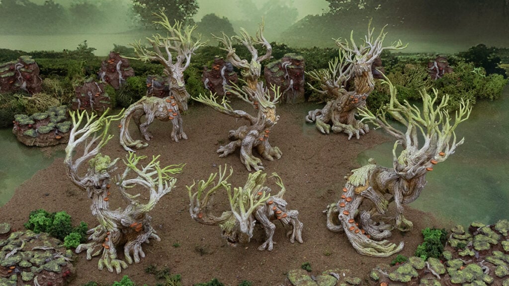 3d printed and painted heartwood creatures for dnd and wargaming