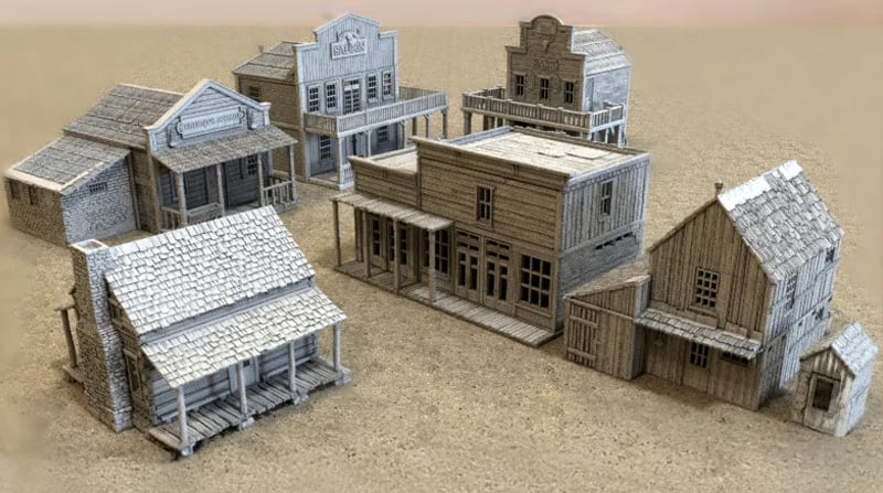 3d printed and painted wild west models