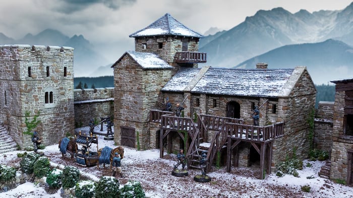 3d printed and painted Country and King castle