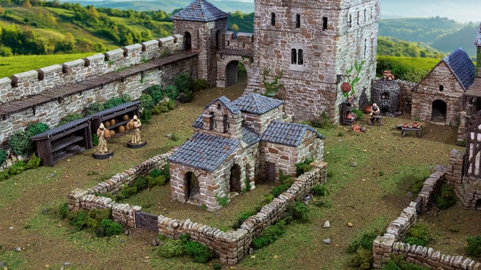 3d printed and painted Country and King castle