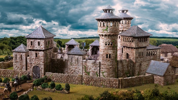 Country and King 3d printed and painted castle