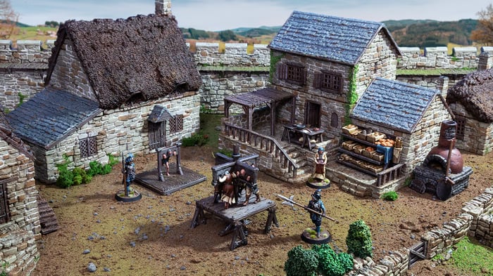 3d printed and painted Country and King castle