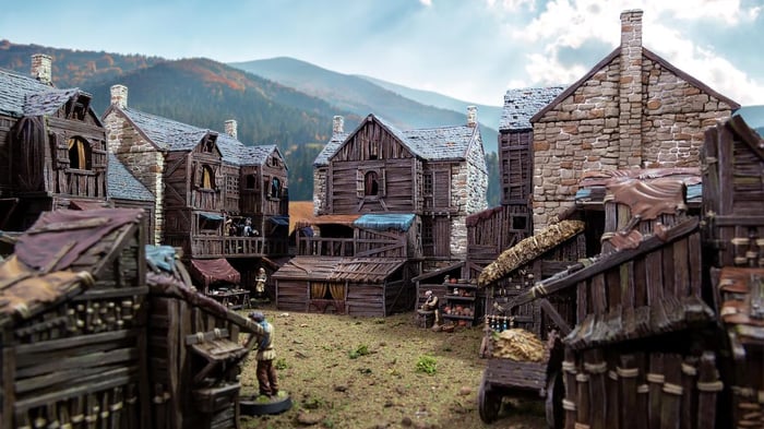 3d printed and painted Country and King castle