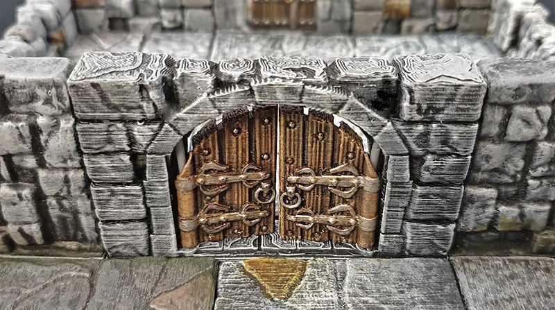 3d printed and painted openlock doors model