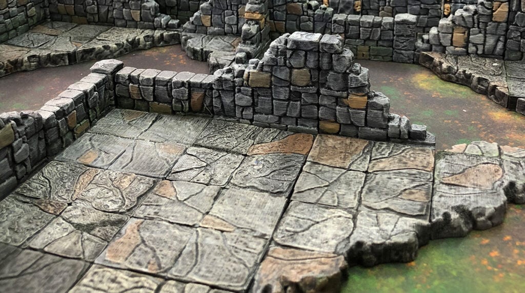 3d printed and painted openlock floors models