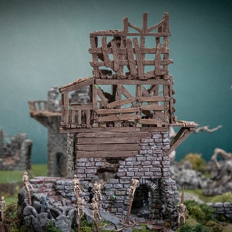 3d printed and painted shadowfey terrain