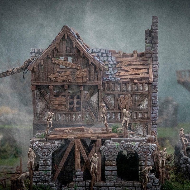 3d printed and painted shadowfey terrain