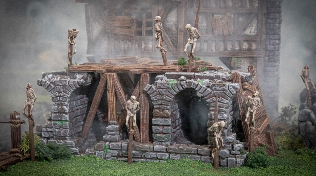 3d printed and painted shadowfey terrain