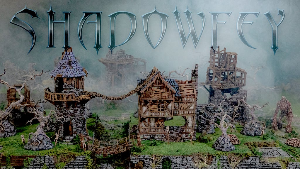 3d printed and painted shadowfey terrain