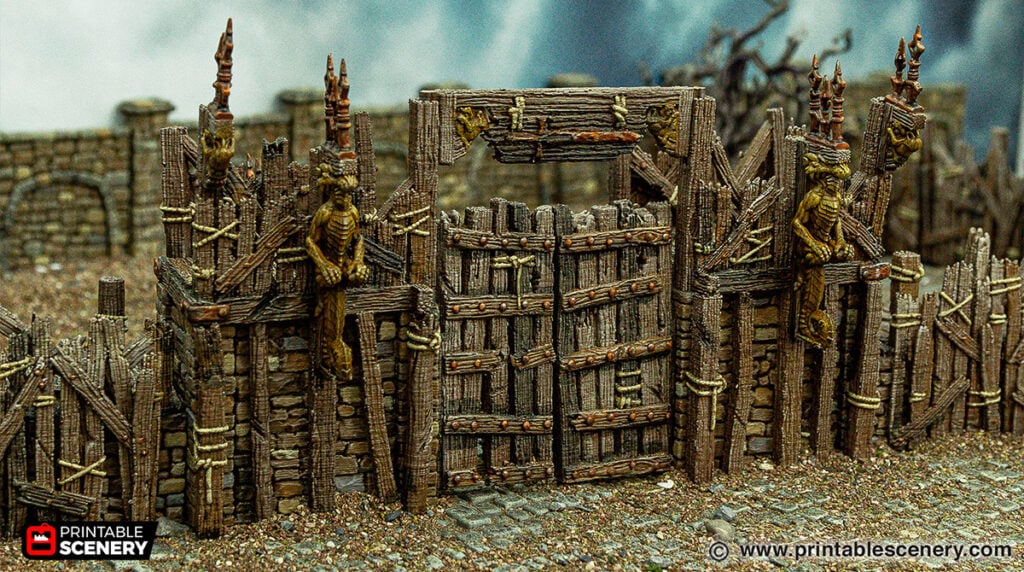 3d printed and painted ramshackle gate