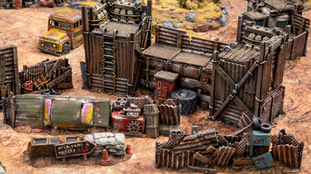 3d printed and painted Wasteworld terrain