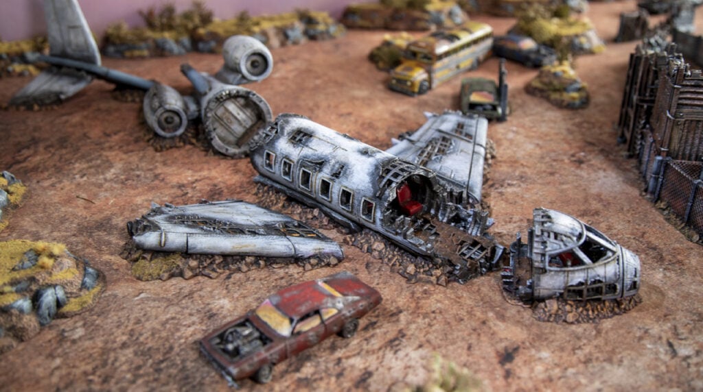 3d printed and painted Wasteworld terrain