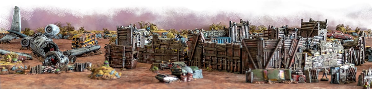 3d printed and painted wasteworld models