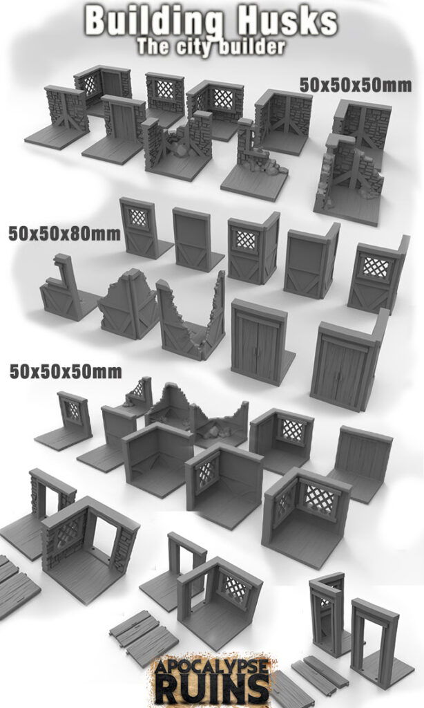 3D renders of the APOC buildings husks