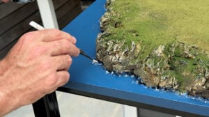 Painting in white waves for a 3d printed Island Castle