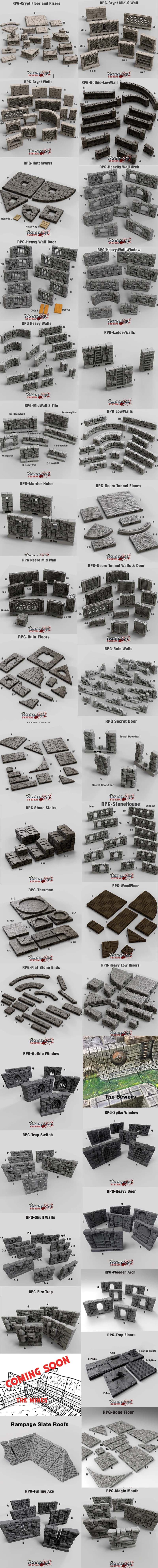 3D renders of the Rampage Dungeon models