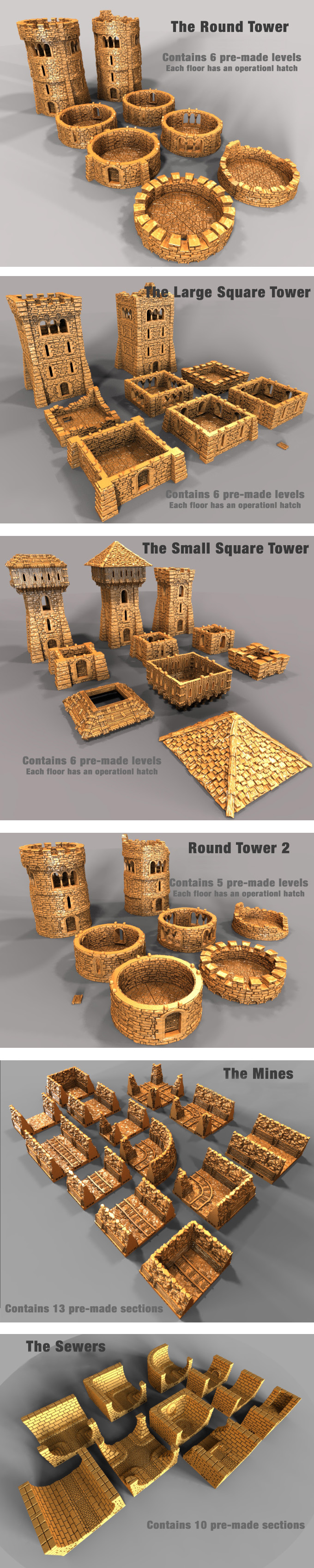 3D graphic renders of the Rampage Gothic Mashups