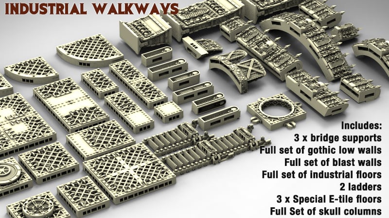 3d render of the Rampage Gothic Industrial models