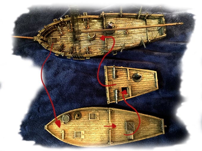 top down render of the lost ship interiors