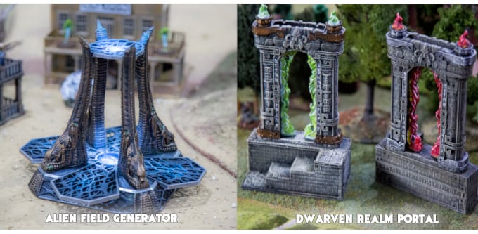3d printed and painted Time Warp models