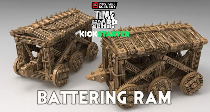 3d renders of Time Warp battering ram models
