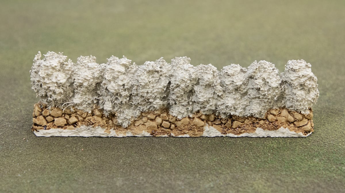 Adding sepia wash to 3d printable castle hedges