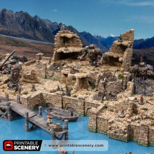 3d printed and painted Ramshackle Ruins scatter terrain for tabletop games like dnd and warhammer