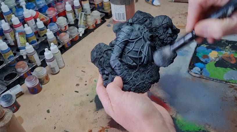 Drybrushing 3D printed terrain