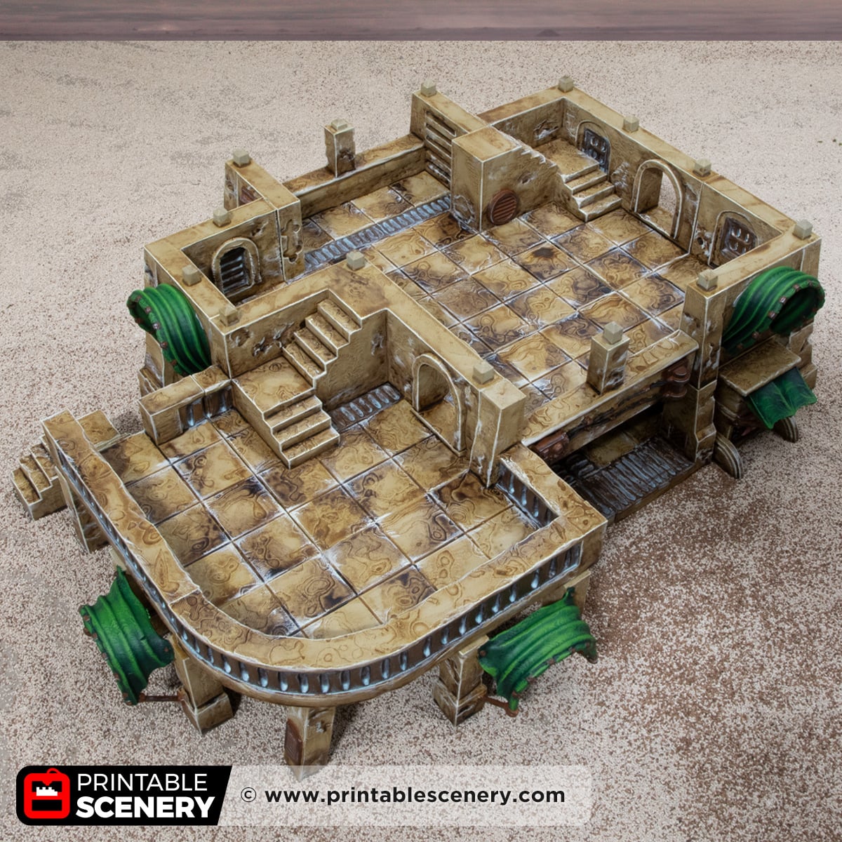 3D printed and painted Dustbowl Cantina for sci-fi and fantasy tabletop games