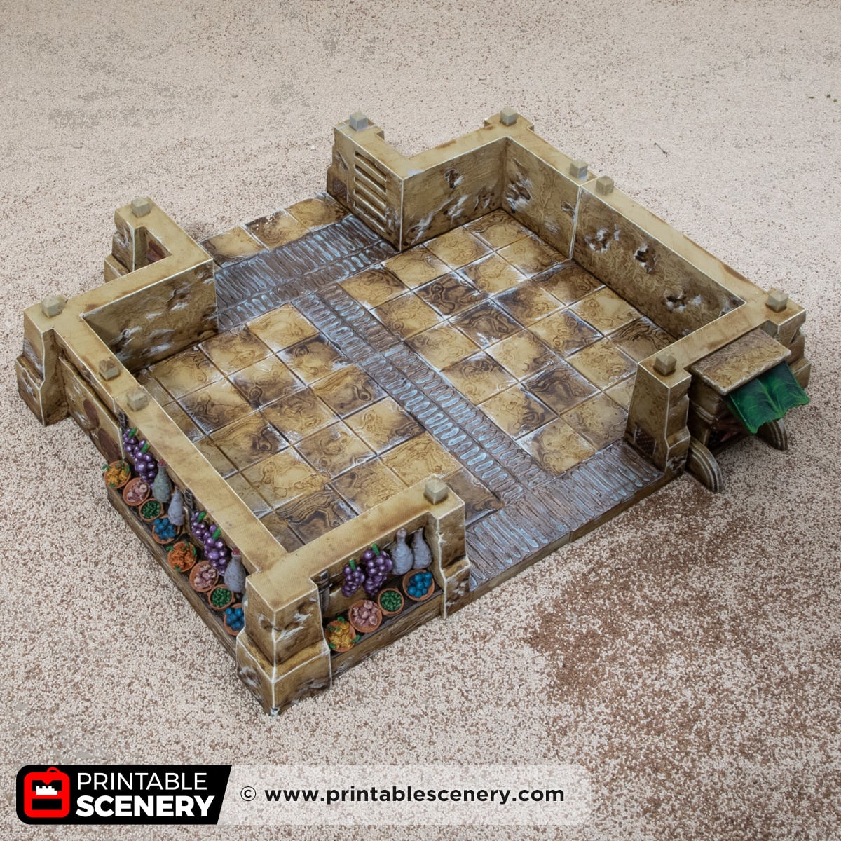 3D printed and painted Dustbowl Cantina for sci-fi and fantasy tabletop games