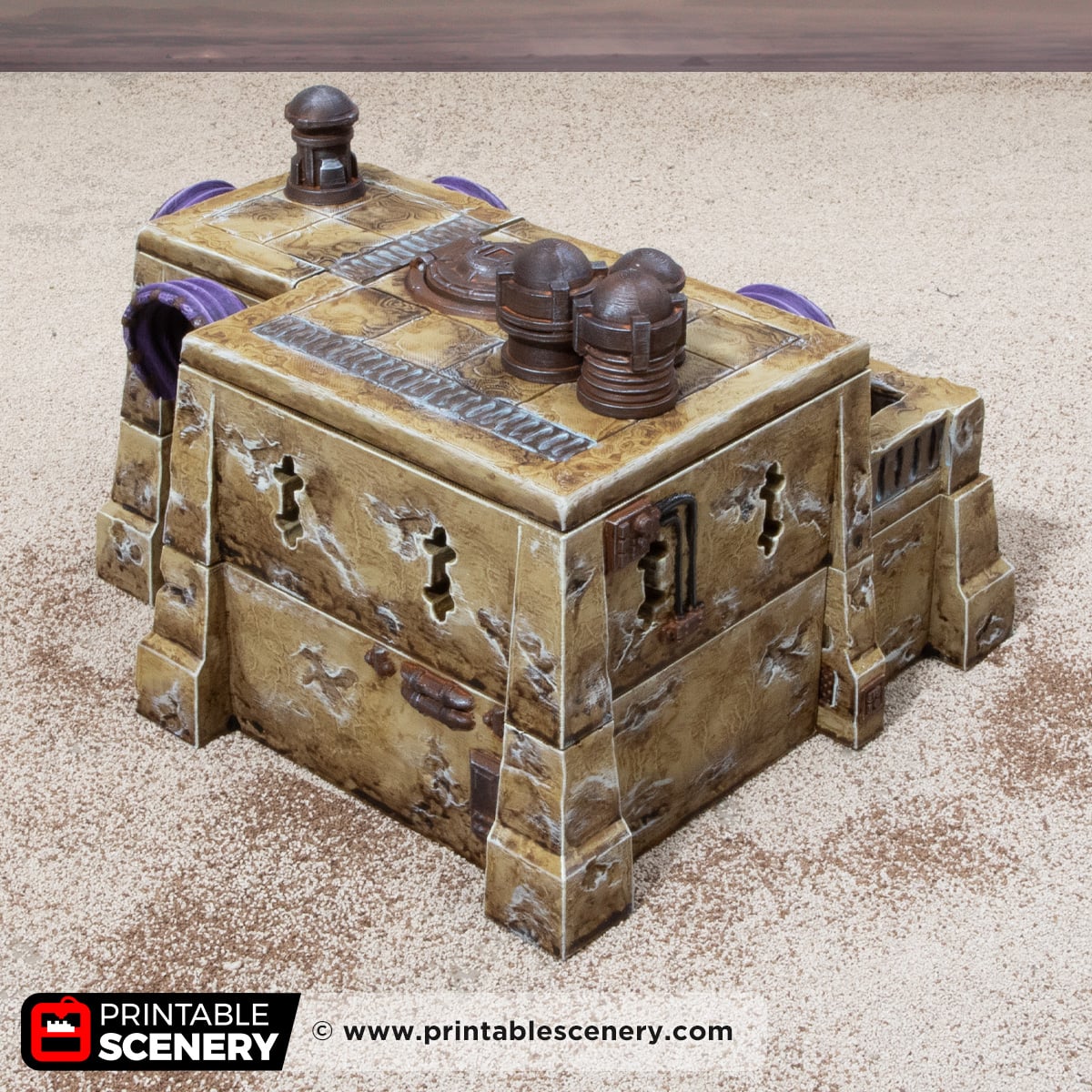 3D printed and painted Sandshade Hut for sci-fi and fantasy tabletop games