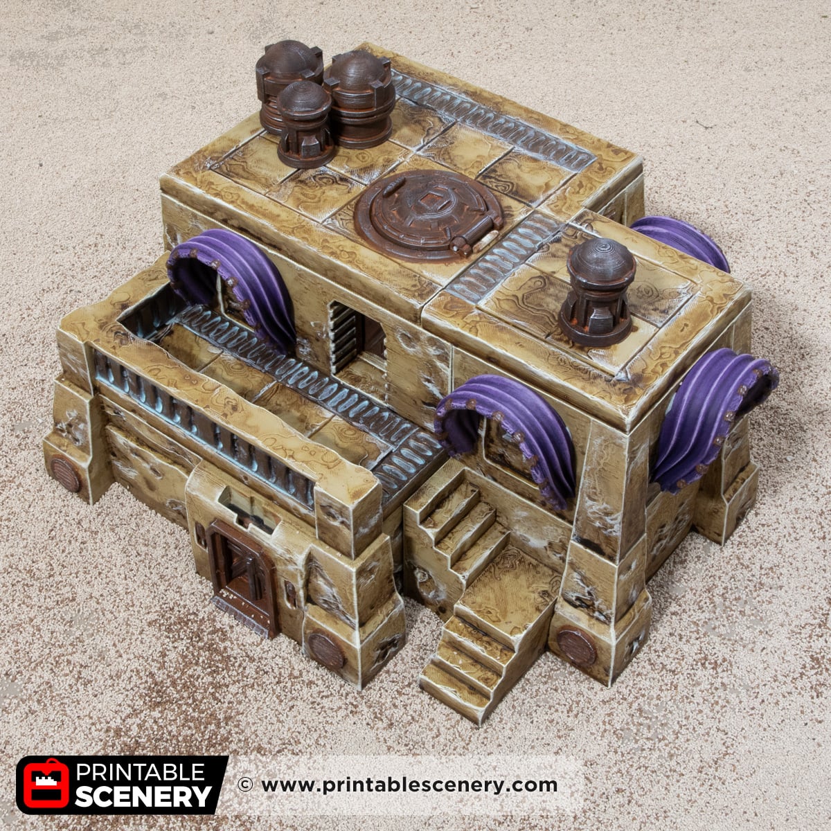 3D printed and painted Sandshade Hut for sci-fi and fantasy tabletop games
