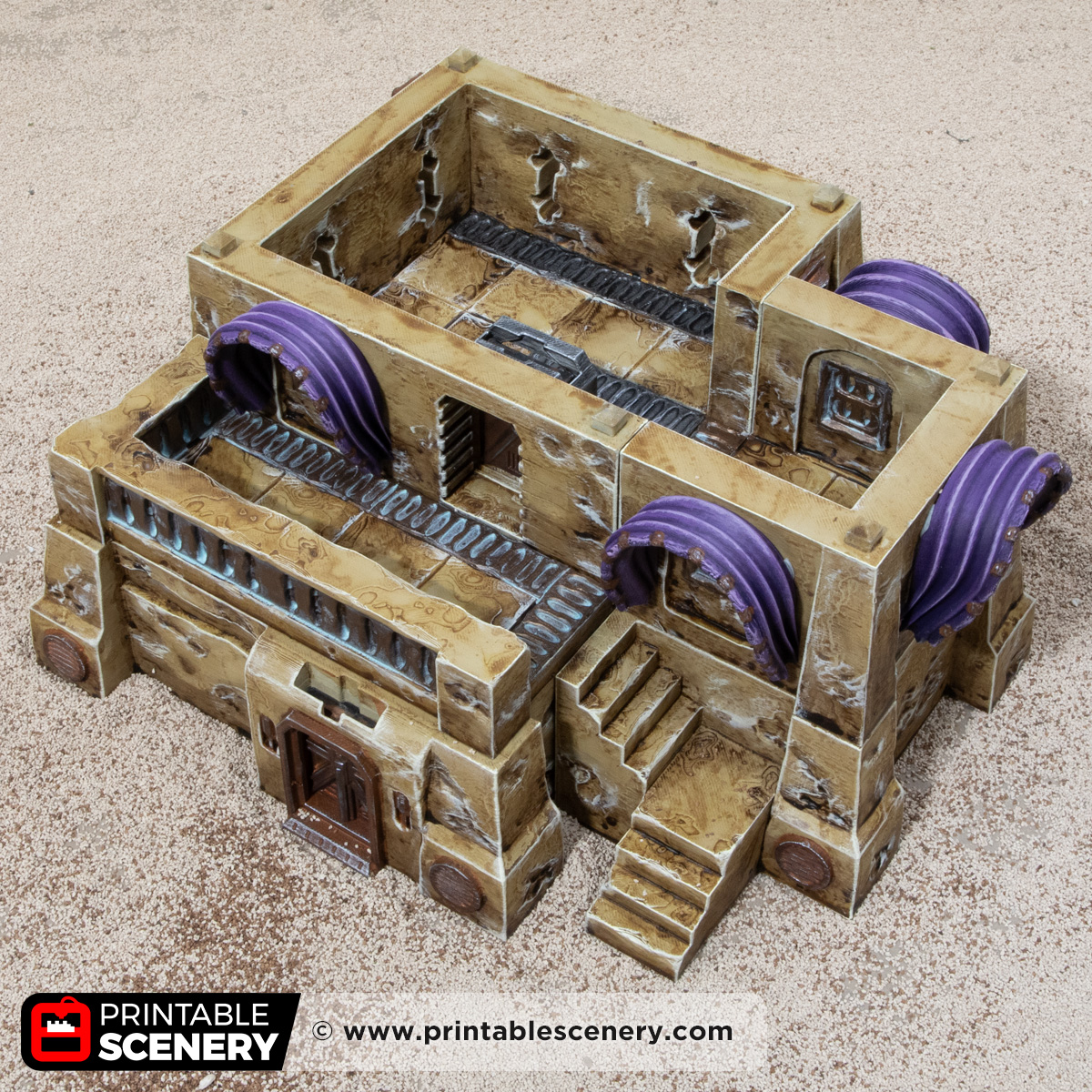 3D printed and painted Sandshade Hut for sci-fi and fantasy tabletop games