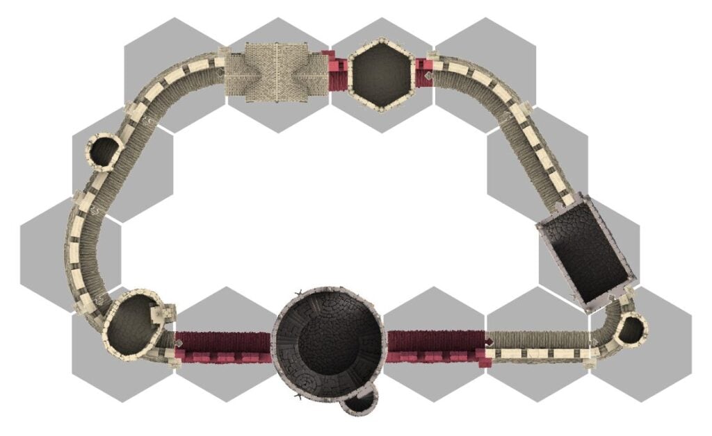 Top down render of Fort Leon