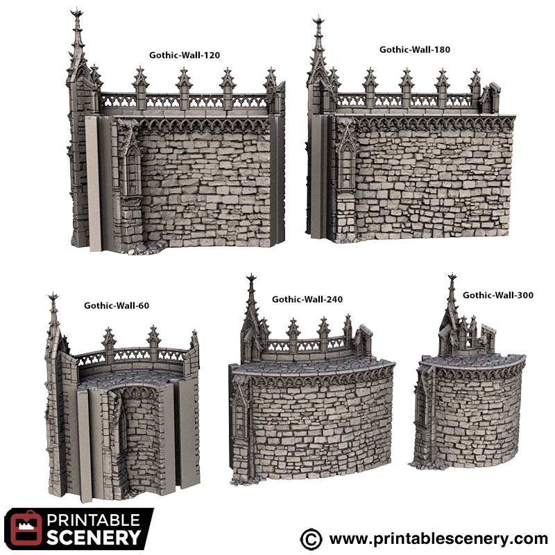HEX Gothic Castle Walls Part list