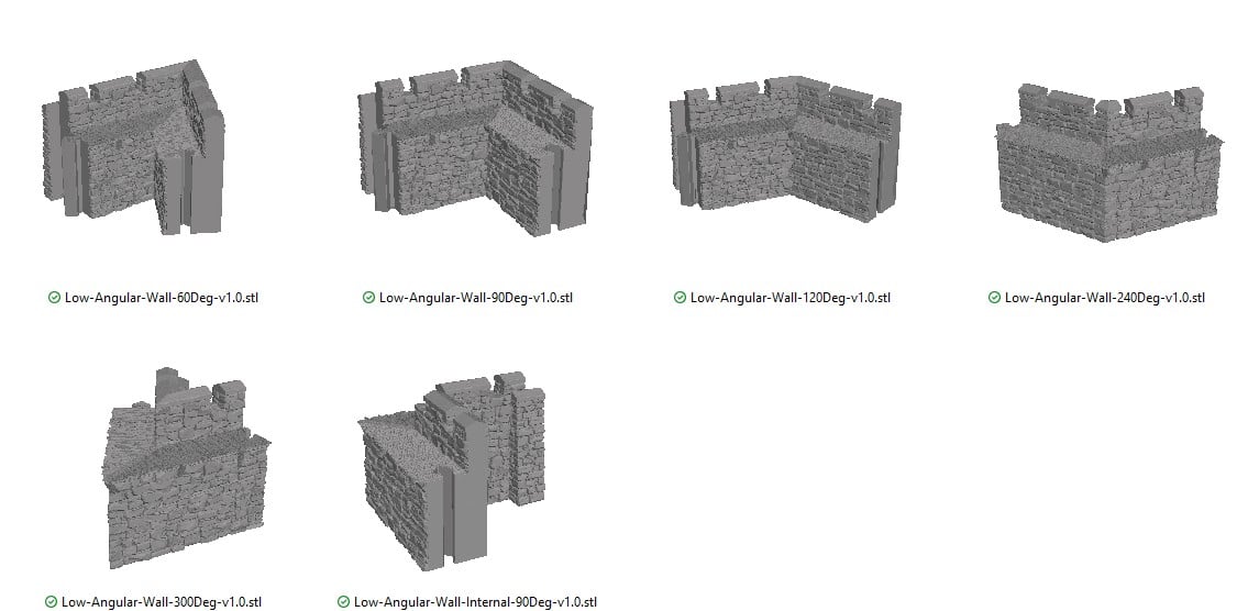 Low Angular Walls Reference