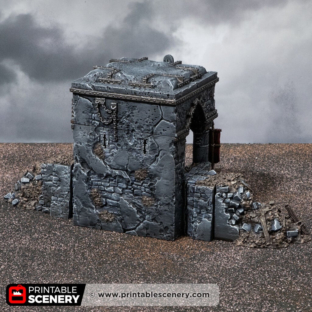 3D printed and Painted Shrine of Damnation from Darkness and Desolation for wargaming and Tabletop RPGs