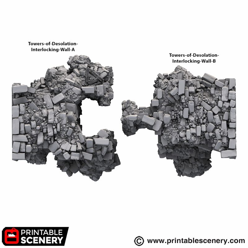 Tower of Desolation Interlocking Walls 3d print file