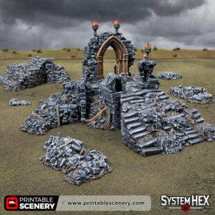 3d printed and painted Altar of Desolation for wargaming and tabletop RPGs