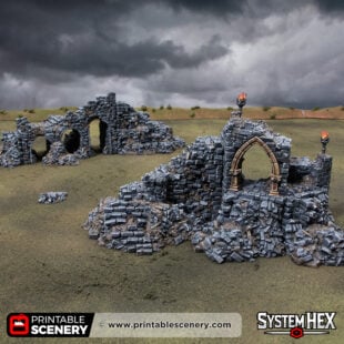 3d printed and painted Archway of Desolation for wargaming and tabletop RPGs