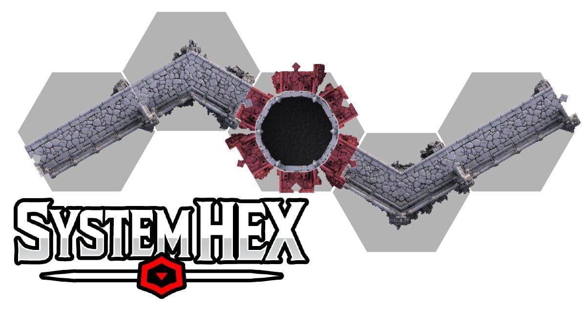 Top down render of the Gothic Round Tower model in the SystemHEX template