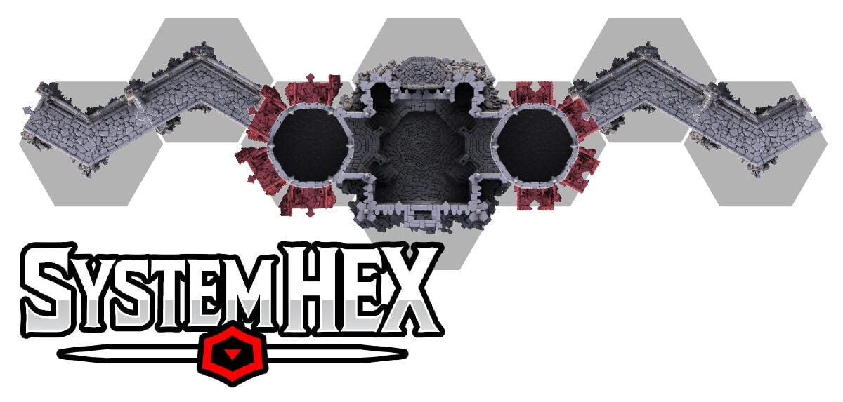 Top down render of the Gothic Gate House model in the SystemHEX template