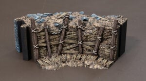 3D printed Trench Wall with roped highlighted with Banshee Brown