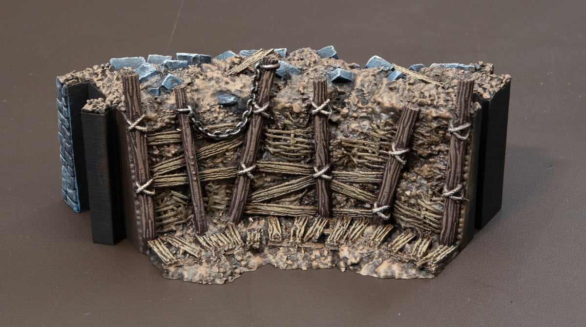 3D printed Trench Wall with roped highlighted with Banshee Brown